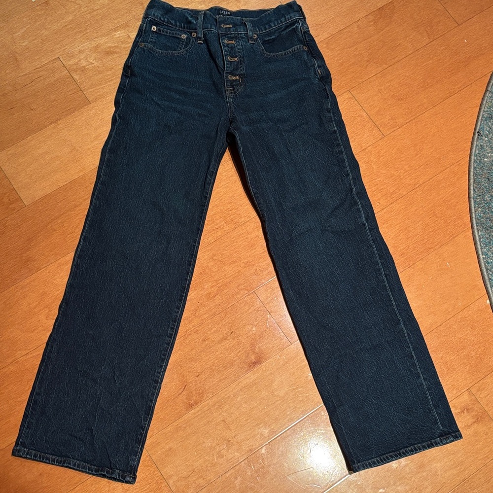 J. Crew Dark Indigo Wide Leg Jeans